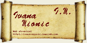 Ivana Mionić vizit kartica